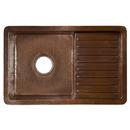 Native Trails Antique Single Bowl Undermount Copper Kitchen Sink with Drainboard 