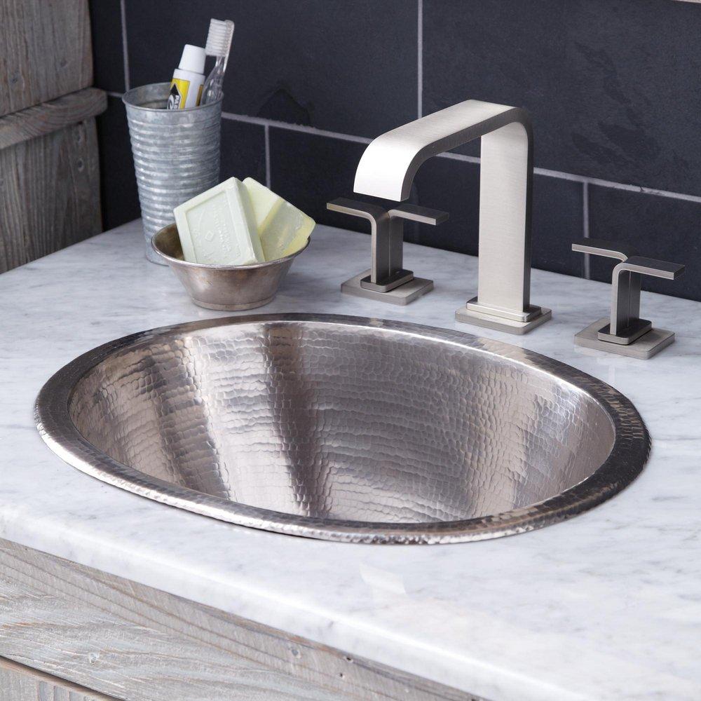 Native Trails Brushed Nickel Round Bathroom Sink 