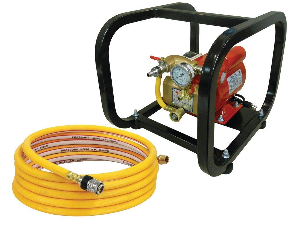 REED Red Electric Hydrostatic Test Pump with Cage in Silver 