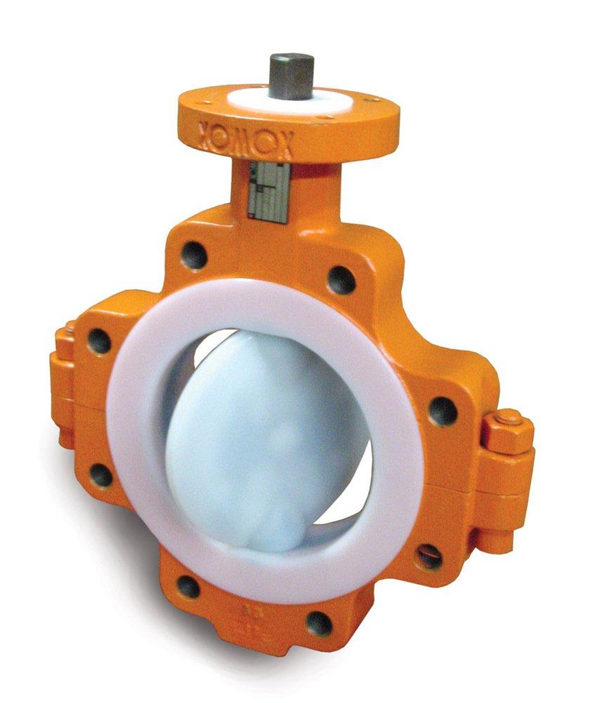 XOMOX Ductile Iron Lug PFA Lever Handle Butterfly Valve 