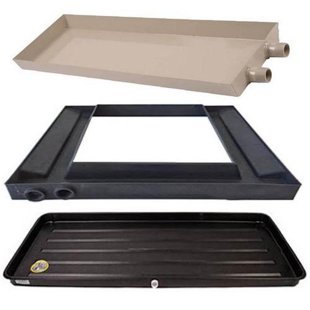 Service First Grey 24 x 23-2/5 x 2-1/3 in. Condensate Drain Pan 3/4 in 