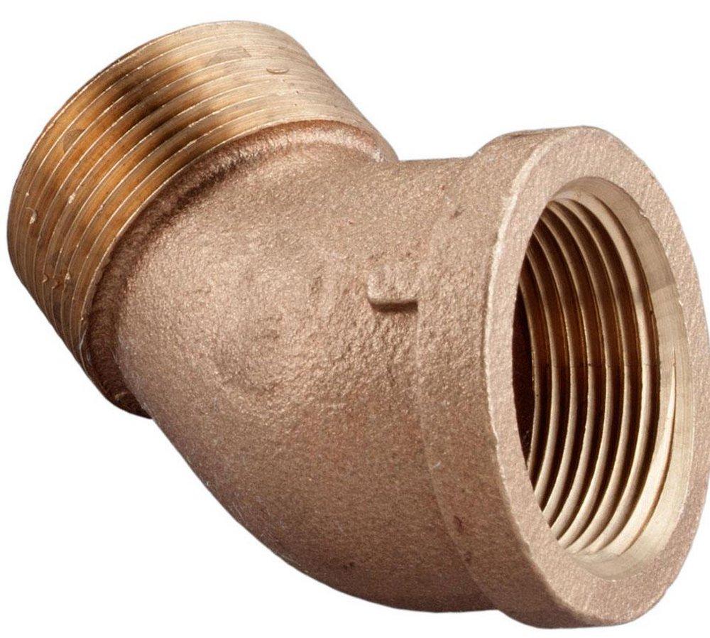MNPT x FNPT 125# Schedule 40 Standard Global Brass 45 Degree Street Elbow 