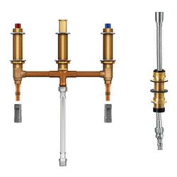 Top Outlet Roman Tub with Shower Diverter in Rough Brass