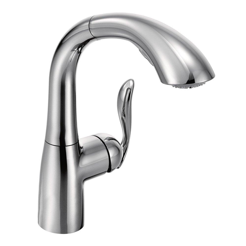 Moen Chrome Single Handle Pull Out Kitchen Faucet 
