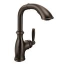 1.5 gpm Single Lever Handle Deckmount Kitchen Sink Faucet 360 Degree Swivel High Arc Pull-Out Spout 3/8 in. Compression Connection in Oil Rubbed Bronze