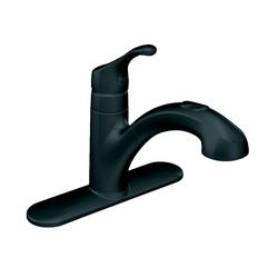Single Handle Pull Out Kitchen Faucet in Matte Black