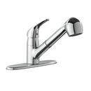 PROFLO&reg; Polished Chrome Single Handle Pull Out Kitchen Faucet with Two-Function Spray 