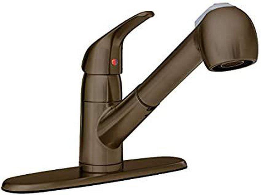 PROFLO&reg; Oil Rubbed Bronze Single Handle Pull Out Kitchen Faucet with Two-Function Spray 