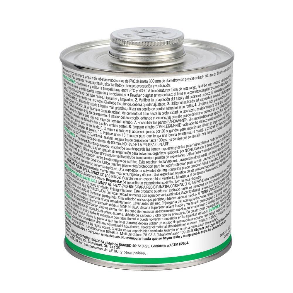 Oatey® Clear Medium Set PVC Clear Pipe Cement 