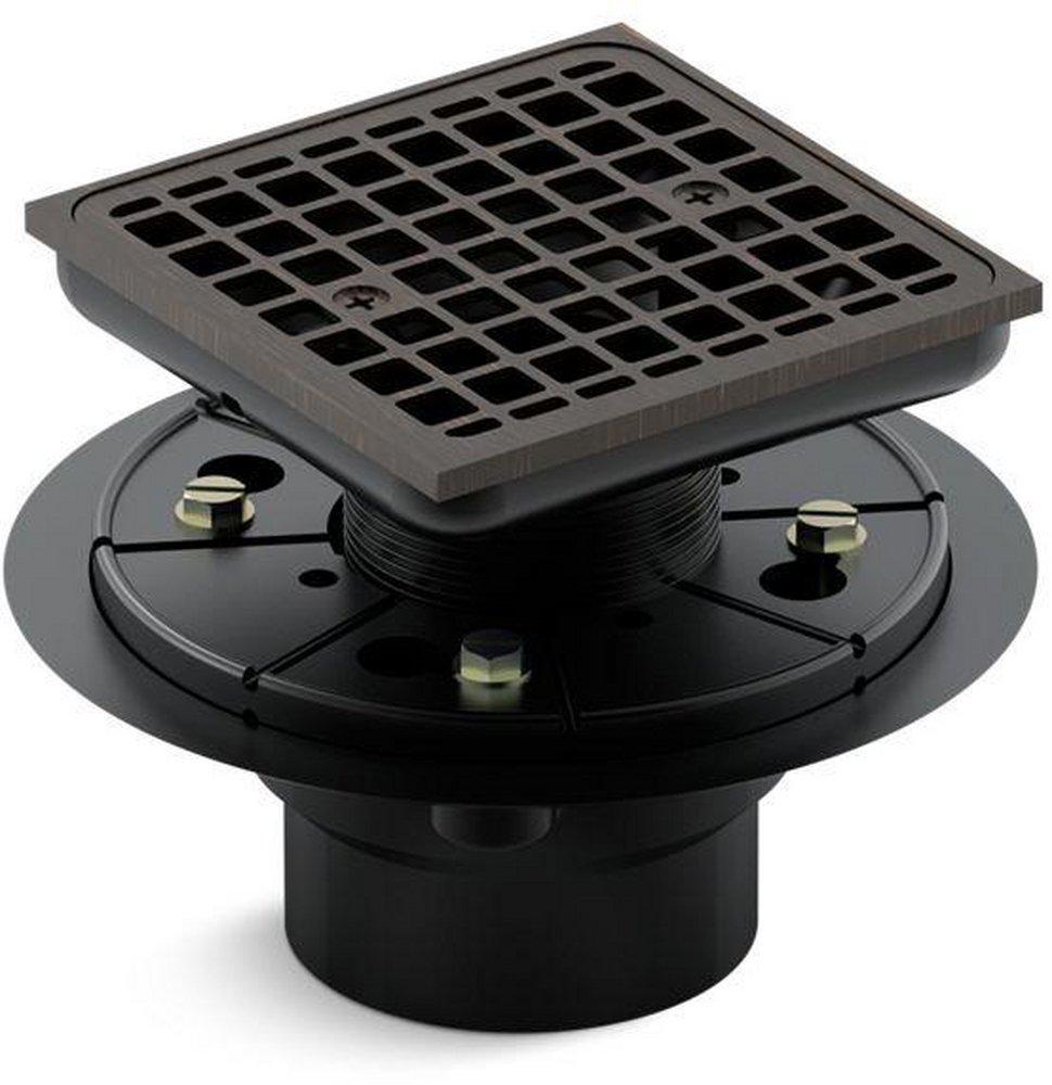 KOHLER Oil Rubbed Bronze 3 in. Threaded Plastic Shower Drain 