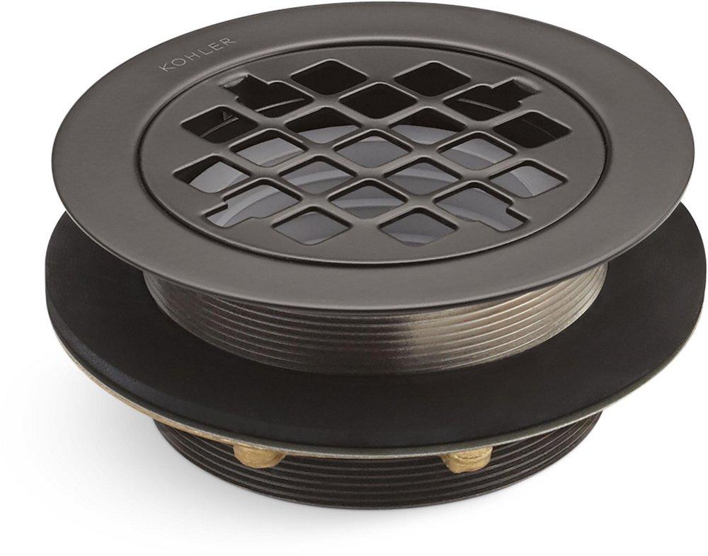 KOHLER Oil Rubbed Bronze 2 in. Inside Caulk Bronze/Brass Shower Drain 