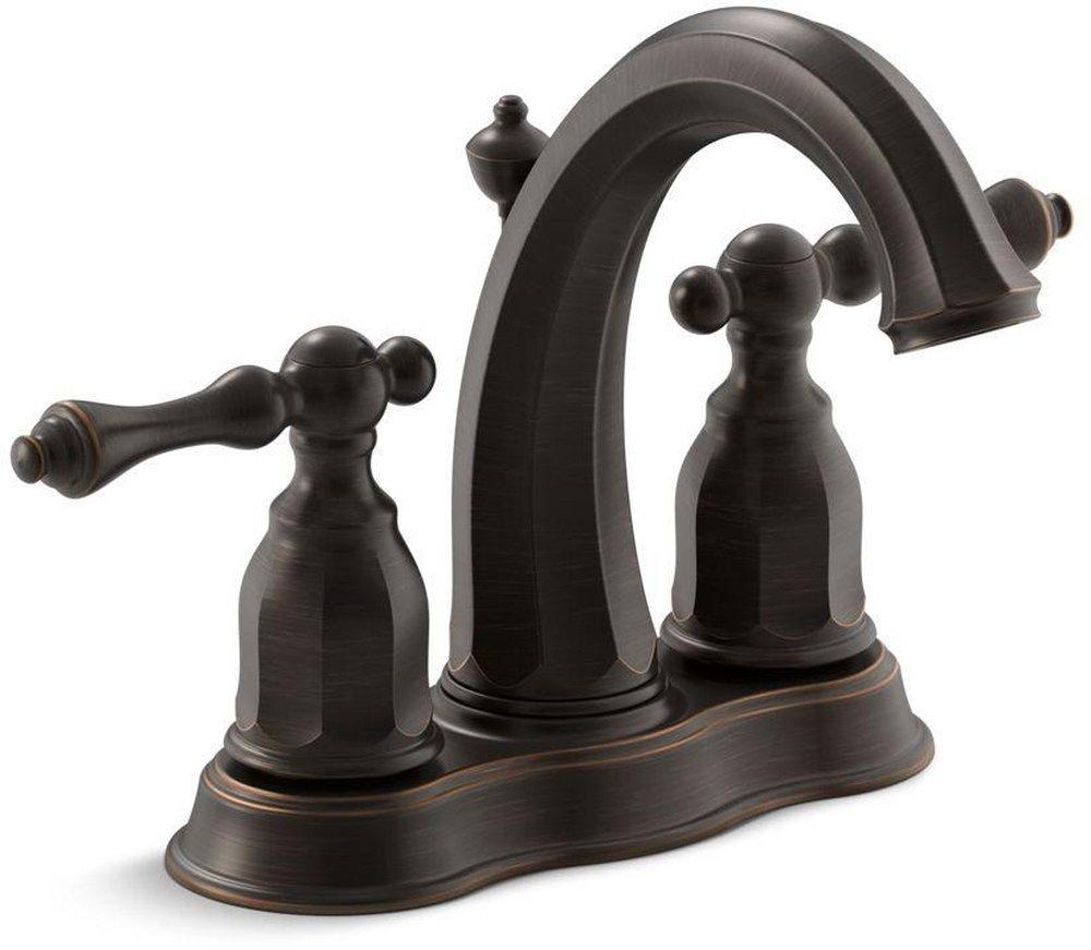 KOHLER Oil Rubbed Bronze Two Handle Centerset Bathroom Sink Faucet 