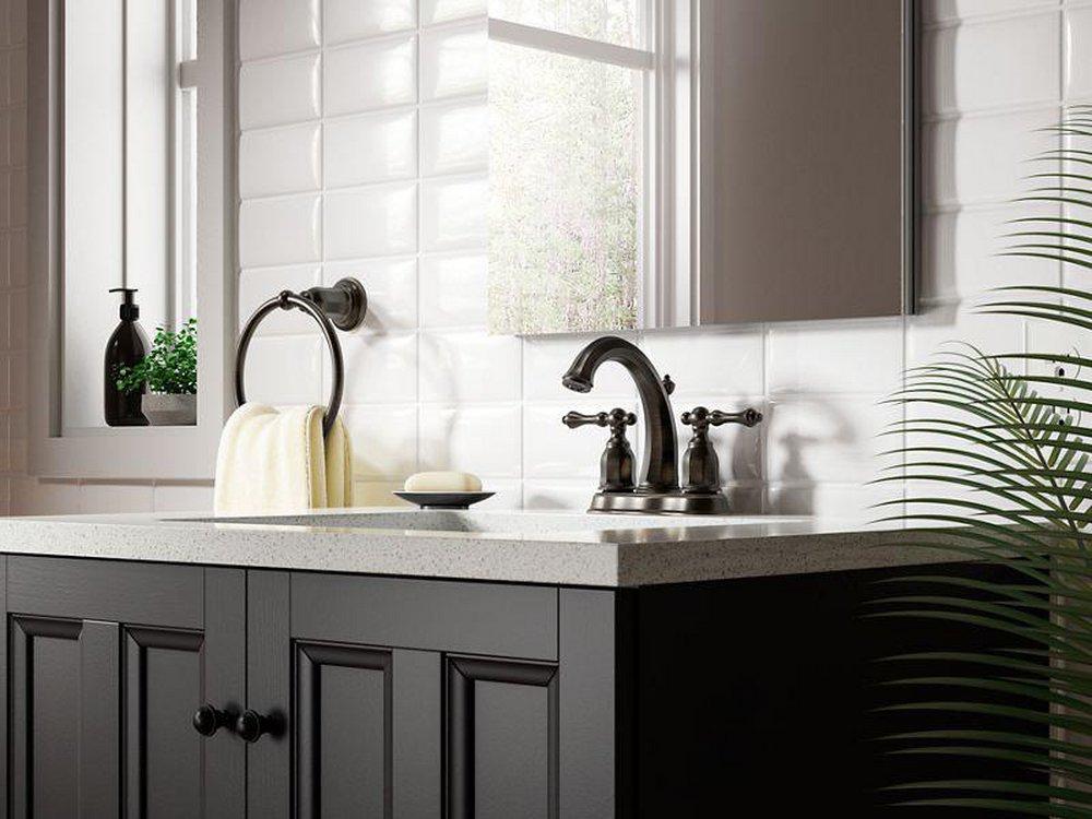 KOHLER Oil Rubbed Bronze Two Handle Centerset Bathroom Sink Faucet 
