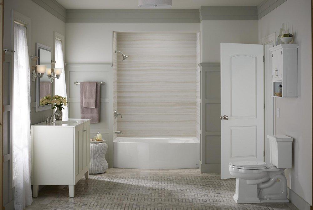 KOHLER White 60 x 36 in. Soaker Alcove Bathtub Left Drain 