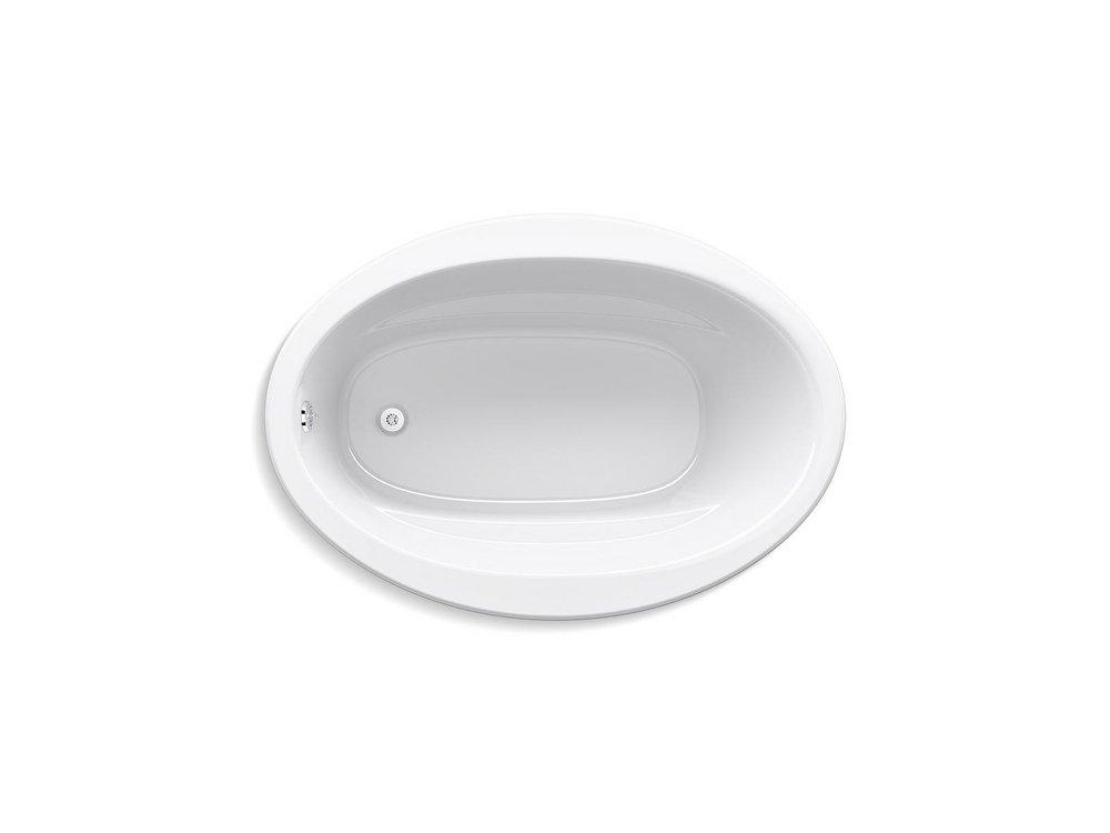 KOHLER White 60 x 42 in. Drop-In Bathtub with Center Drain 