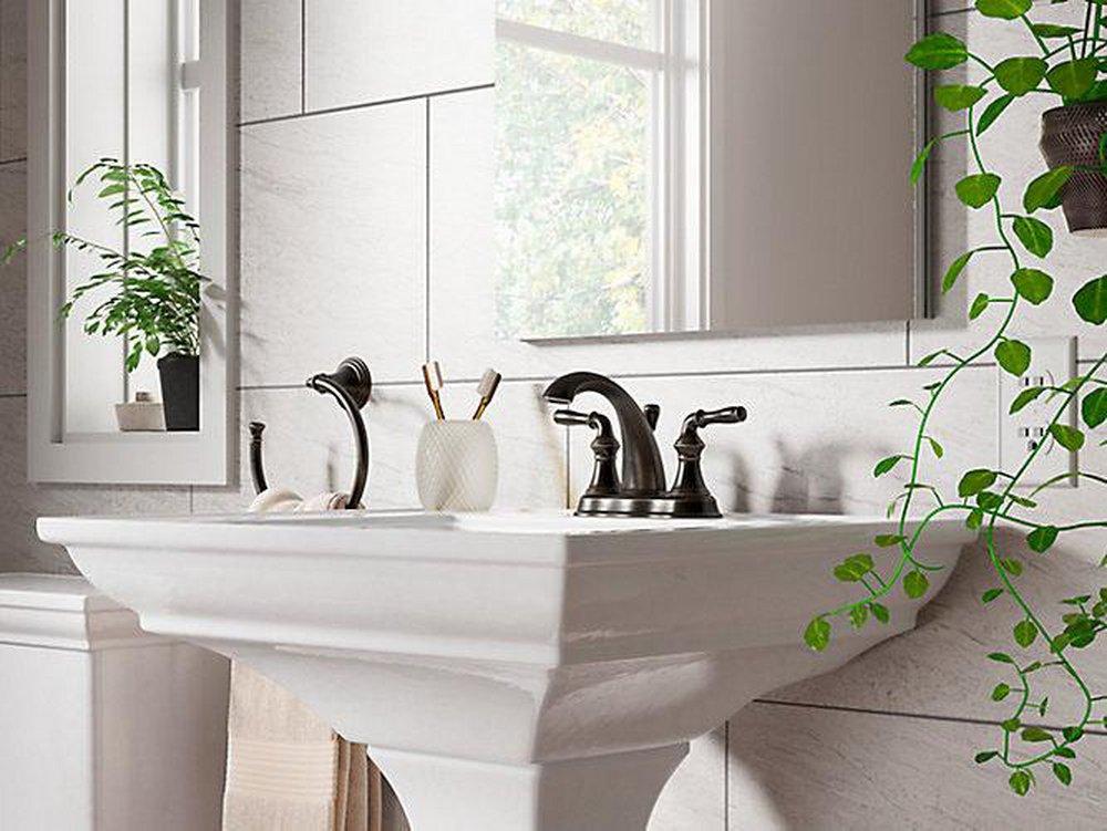 Two Handle Centerset Bathroom Sink Faucet in Oil Rubbed Bronze 