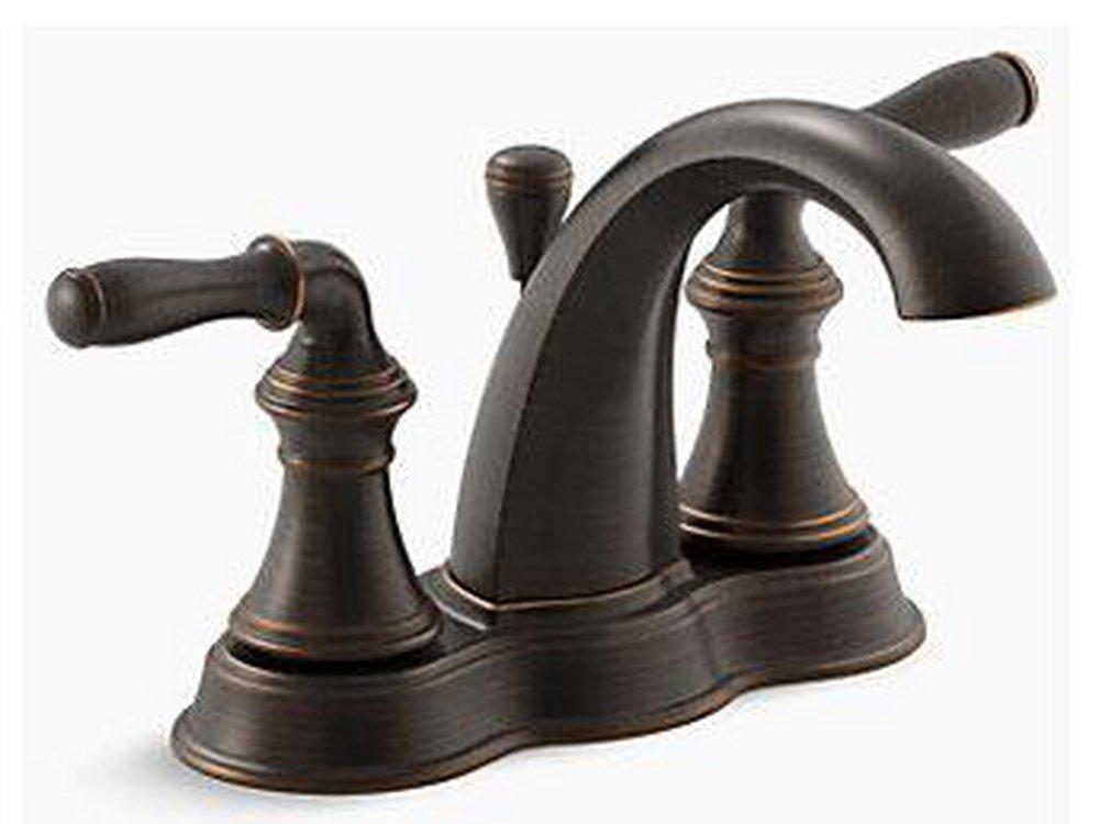 KOHLER Oil Rubbed Bronze Two Handle Centerset Bathroom Sink Faucet 