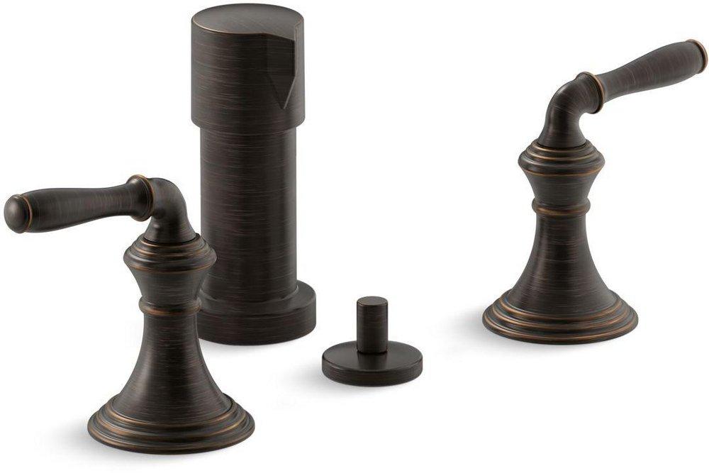 KOHLER Oil Rubbed Bronze Double Lever Handle Vertical Spray Bidet Faucet 