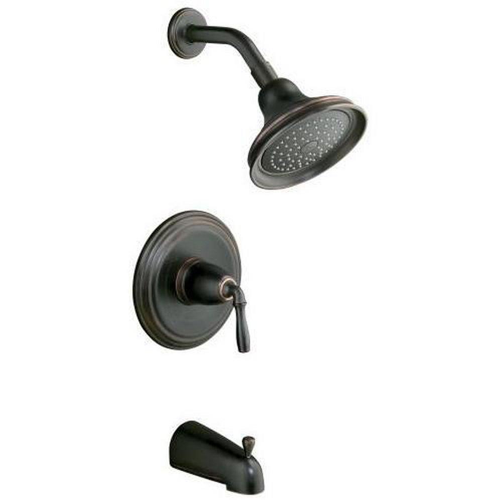 KOHLER Oil Rubbed Bronze 2.5 gpm Pressure Balance Bath and Shower Faucet Trim with Single Lever Handle 