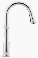 KOHLER Oil Rubbed Bronze Single Handle Pull Down Kitchen Faucet with Three-Function Spray, Magnetic Docking and Sweep Spray Technology 