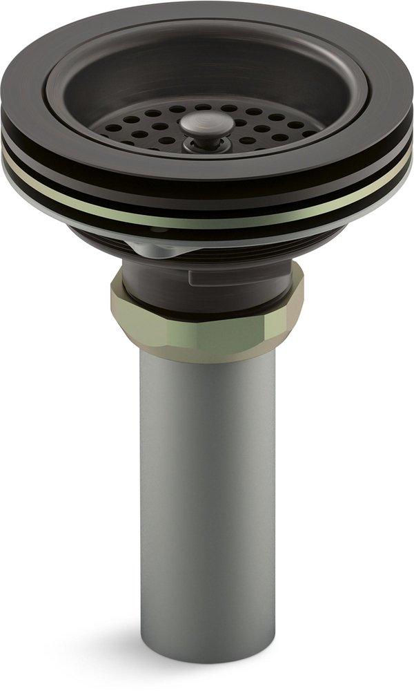 KOHLER Oil Rubbed Bronze Brass Basket Strainer with Tailpiece 