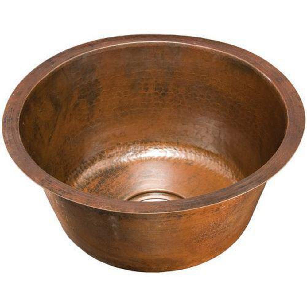 Thompson Aged Copper 17 x 17 in. Drop-in and Undermount Copper Bar Sink 