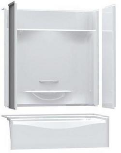59-7/8 in. x 30-1/8 in. Tub & Shower Unit in White with Left Drain