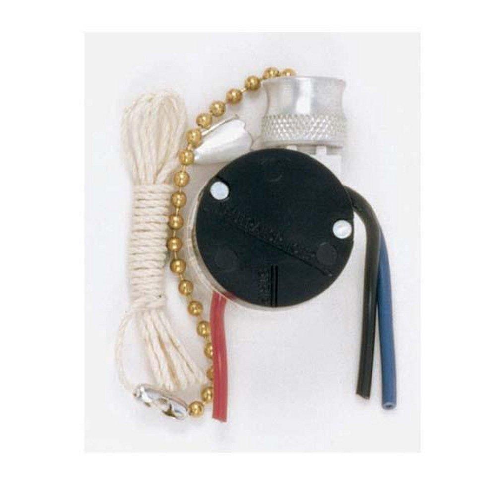 SATCO Nickel 4-Wire 3-Speed Fan Switch 