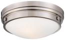 Minka Lavery Brushed Nickel 4-3/4 x 13-1/4 in. 60 W 2-Light Medium Flush Mount Ceiling Fixture 