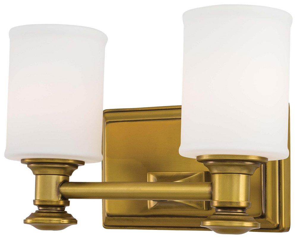 Minka Lavery Liberty Gold 7-1/4 in. 100W Bath Light in Liberty Gold with Etched Opal Glass Shade 