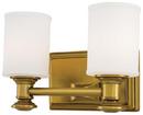 7-1/4 in. 100W 2-Light Bath Light in Liberty Gold with Etched Opal Glass Shade