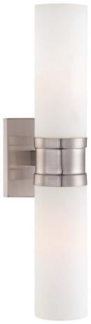 Minka Lavery Brushed Nickel 2-Light Wall Sconce with Etched Opal Glass Shade 
