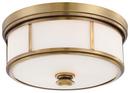 Minka Lavery Liberty Gold 13-1/2 in. 60W 2-Light Flushmount with Etched Opal Glass Shade 