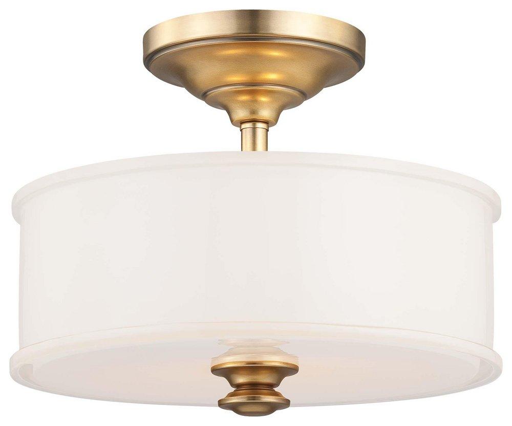 Minka Lavery Liberty Gold 10-3/4 in. 2-Light Semi-Flushmount Ceiling Fixture 