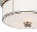 Minka Lavery Polished Nickel 13-1/2 in. 60W 2-Light Flushmount with Etched Opal Glass Shade 