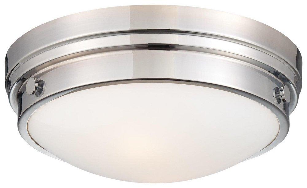 Minka Lavery Chrome 4-3/4 x 13-1/4 in. 60 W 2-Light Medium Flush Mount Ceiling Fixture 