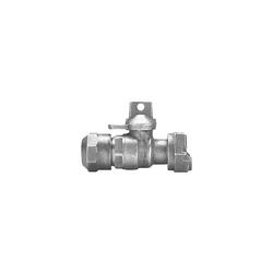 1 in. CTS x Meter Swivel Brass Ball Valve Curb Stop