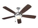 75W 5-Blade Ceiling Fan with 52 in. Blade Span and Light Kit in Polished Nickel