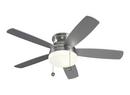 66.4W 5-Blade Ceiling Fan with 52 in. Blade Span and Halogen Bulb in Brushed Steel