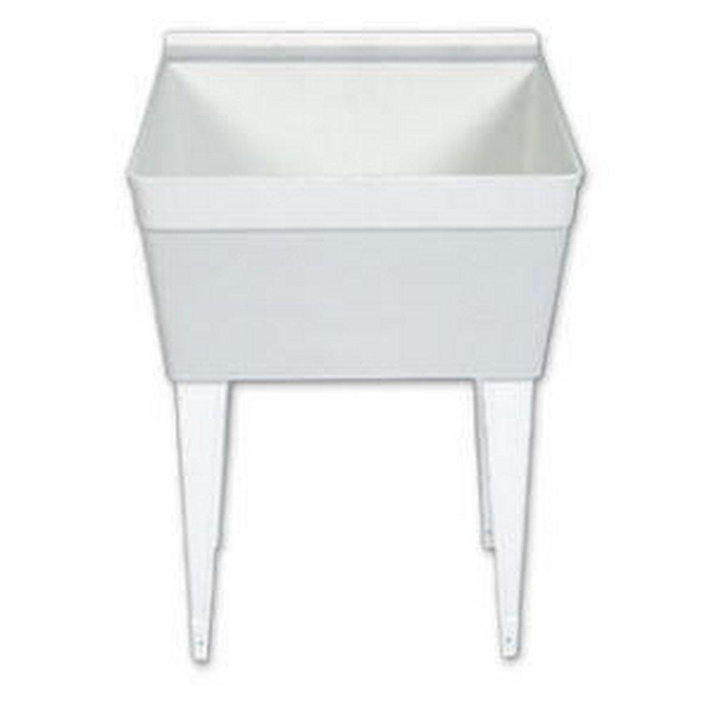 Florestone White 23-1/8 x 22-3/8 in. Floor Mount Laundry Sink 