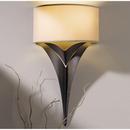 Hubbardton Forge Bronze 18 in. 2-Light Direct Wire Wall Sconce with Shade 