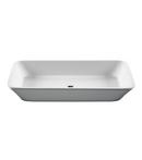 25-1/4 x 16 in. No-Hole Engineered Solid Surface Stone Vessel Mount Rectangular Lavatory Sink in White Gloss
