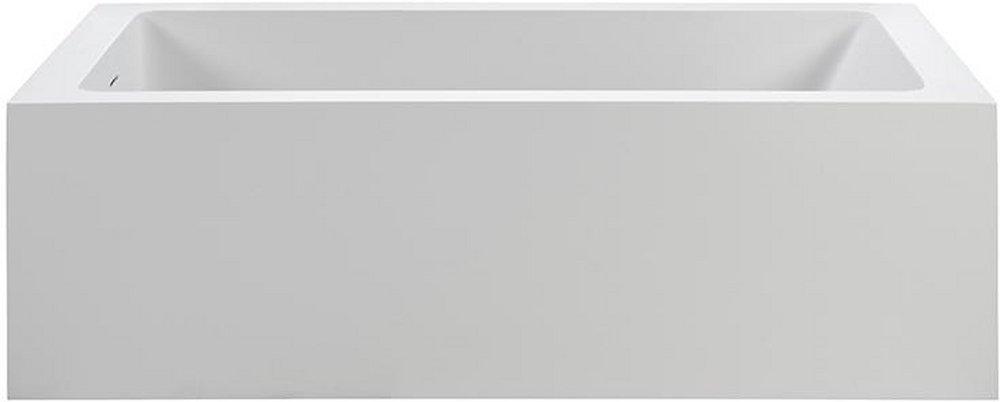 MTI Whirlpools&reg; White Matte 67-3/8 x 32-1/2 in. Sculpturestone&reg; Freestanding Rectangle Bathtub with Left Drain 