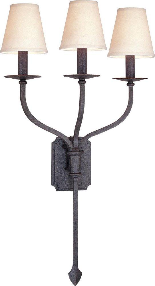 Troy Lighting French Iron *CVR* 3 LGHT WALL SCONCE 