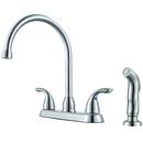 Two Handle Kitchen Faucet with Side Spray in Stainless Steel