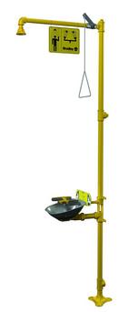 Floor Mounted Eye-Face Wash, Stainless Steel Bowl, Plastic Showerhead, 20 gpm
