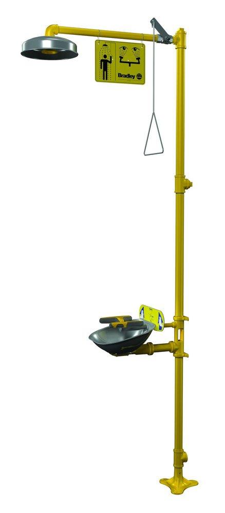 Bradley Corporation Stainless Steel Eye-Face Wash, Plastic Showerhead and Stainless Bowl 