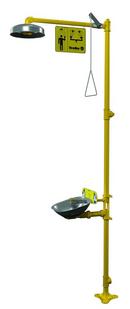 Floor Mounted Eyewash, Plastic Showerhead, Stainless Bowl & Shroud, 22 gpm