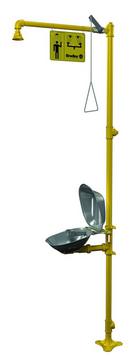 Floor Mounted Eyewash, Stainless Steel Bowl & Dust Cover, Plastic Showerhead, 20 gpm