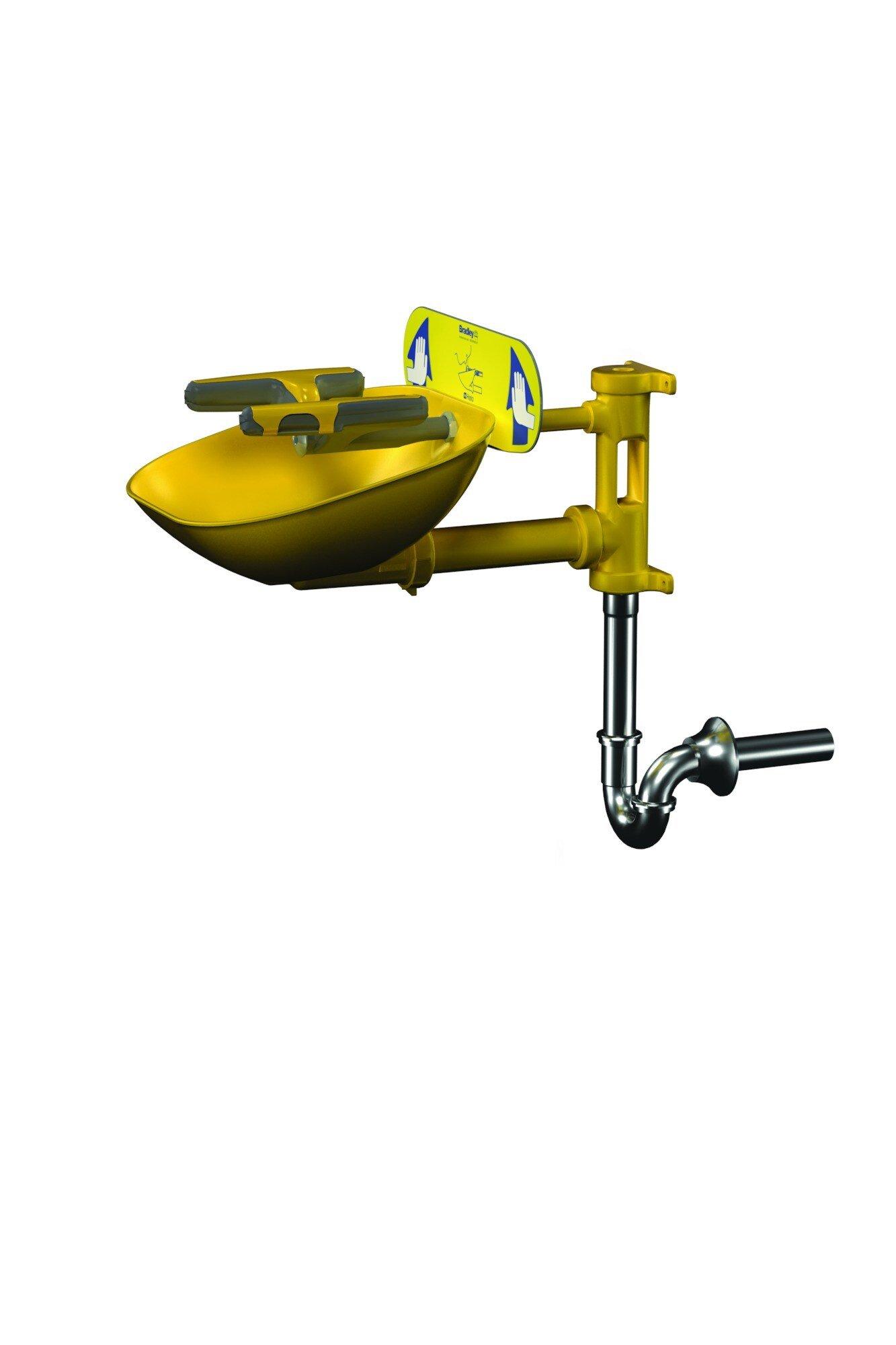 Bradley Corporation Yellow Bowl, Eyewash and P-Trap 